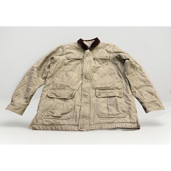 Duluth Mens Beige Fire Hose Iron Range Field Coat Heavy Duty Warm Size XL $159 - Picture 1 of 9